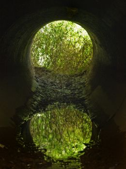 View through a rainwater culvert