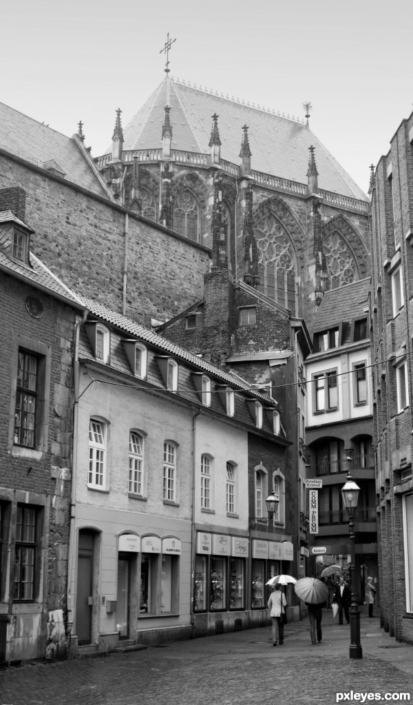 Rainy Day in Aachen, Germany