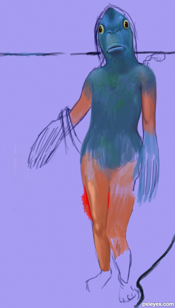 Creation of reverse mermaid: Step 3