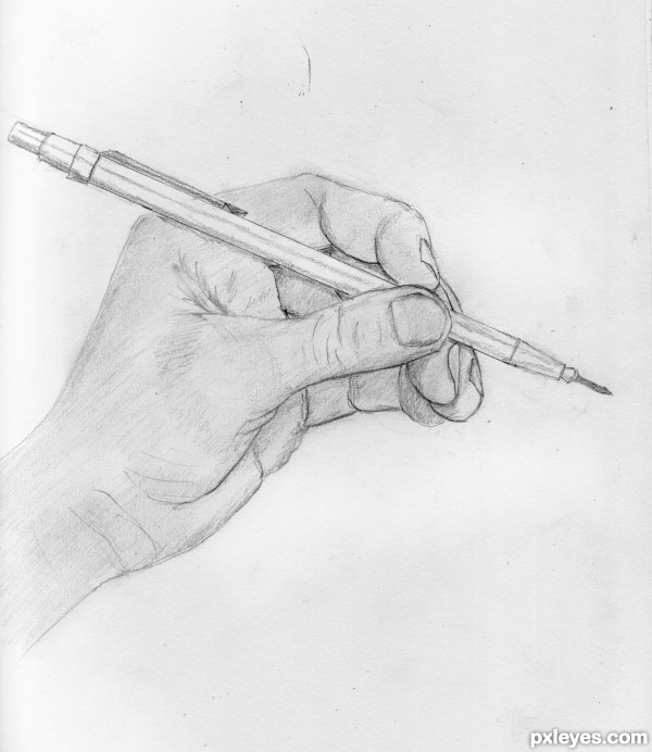 Creation of Hand and Pencil: Final Result