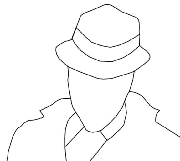 Creation of Rorschach's hat: Step 1