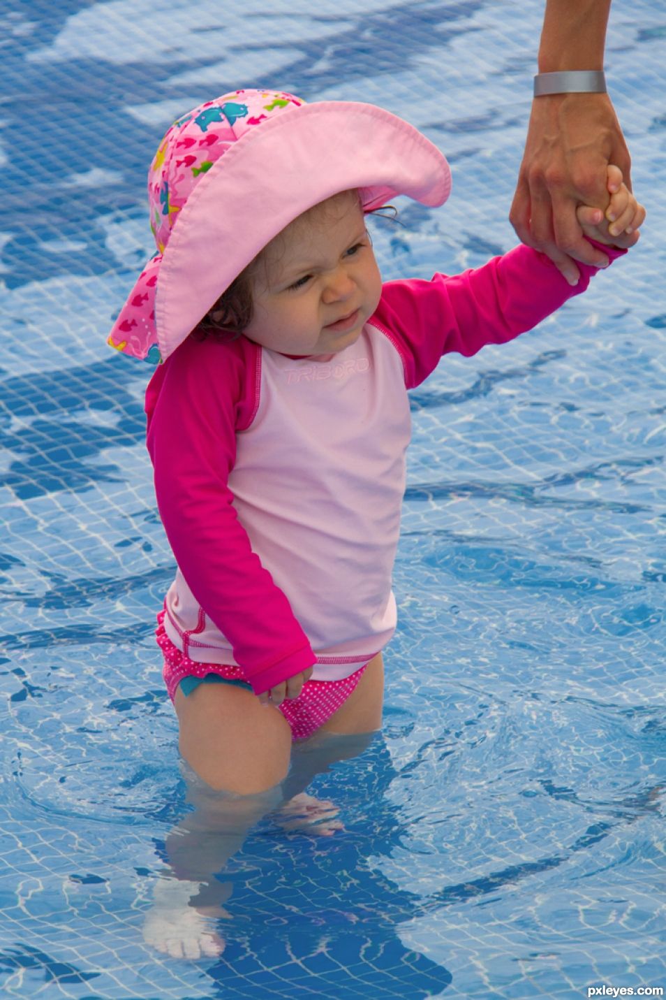 First time in a swimming pool