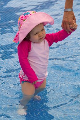 First time in a swimming pool