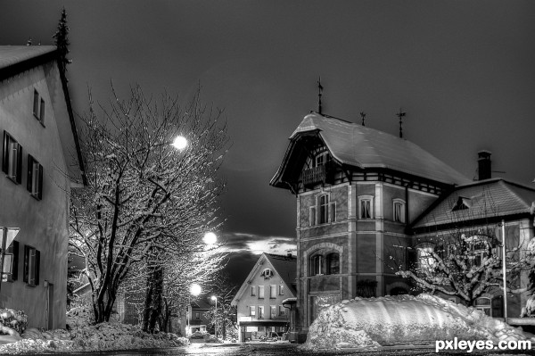 Creation of Hohenems by Night: Step 3