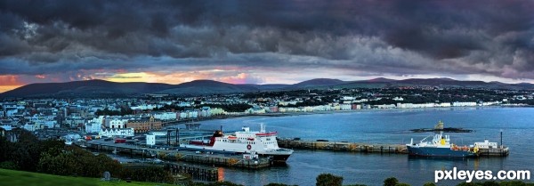 Creation of Our Island's Capital at dusk: Final Result