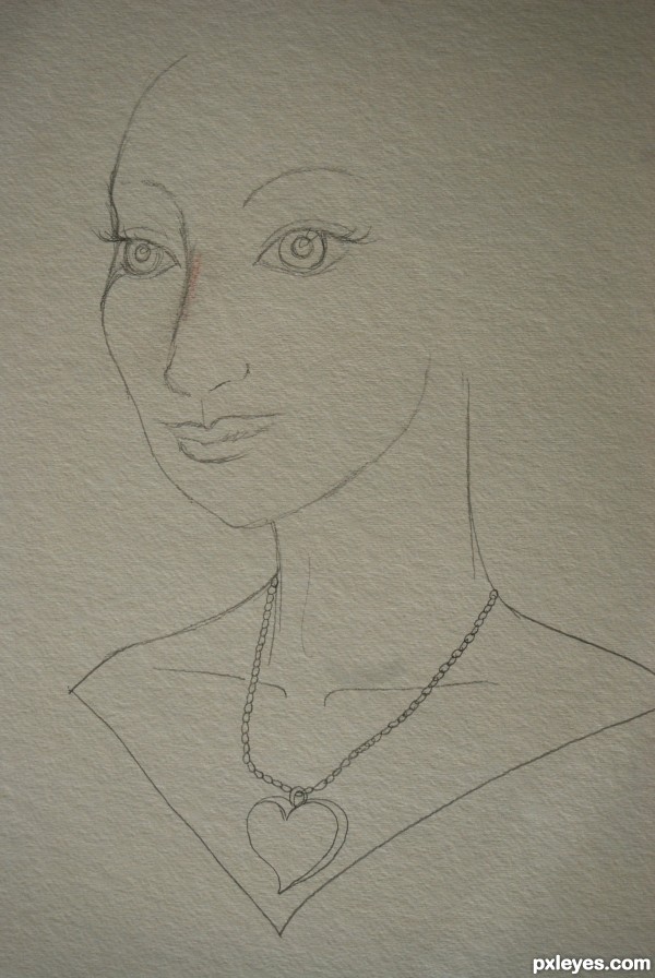 Creation of heart on a chain: Step 1