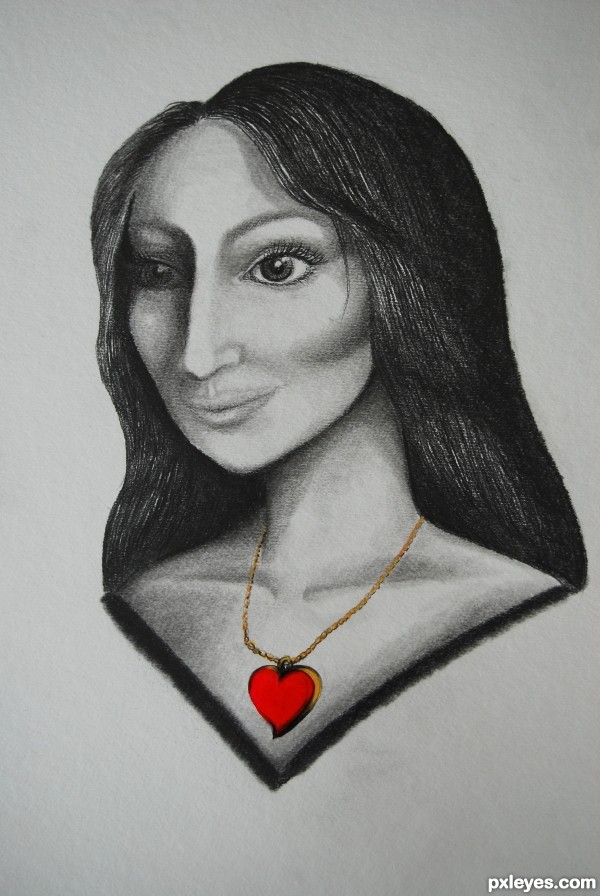 Creation of heart on a chain: Step 6