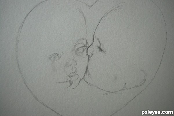 Creation of hugs and kisses: Step 1