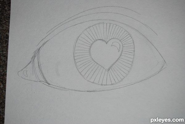 Creation of Eye love you: Step 1