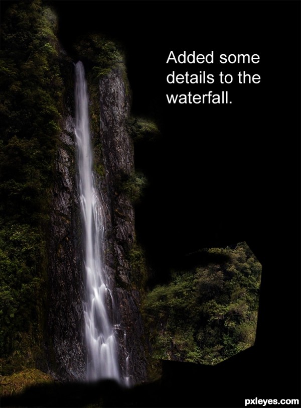 Creation of Moonlight Over The Waterfalls: Step 1