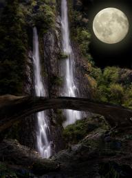 Moonlight Over The Waterfalls