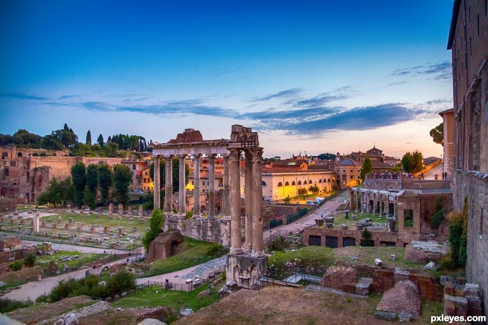 Roman Forum at sunset