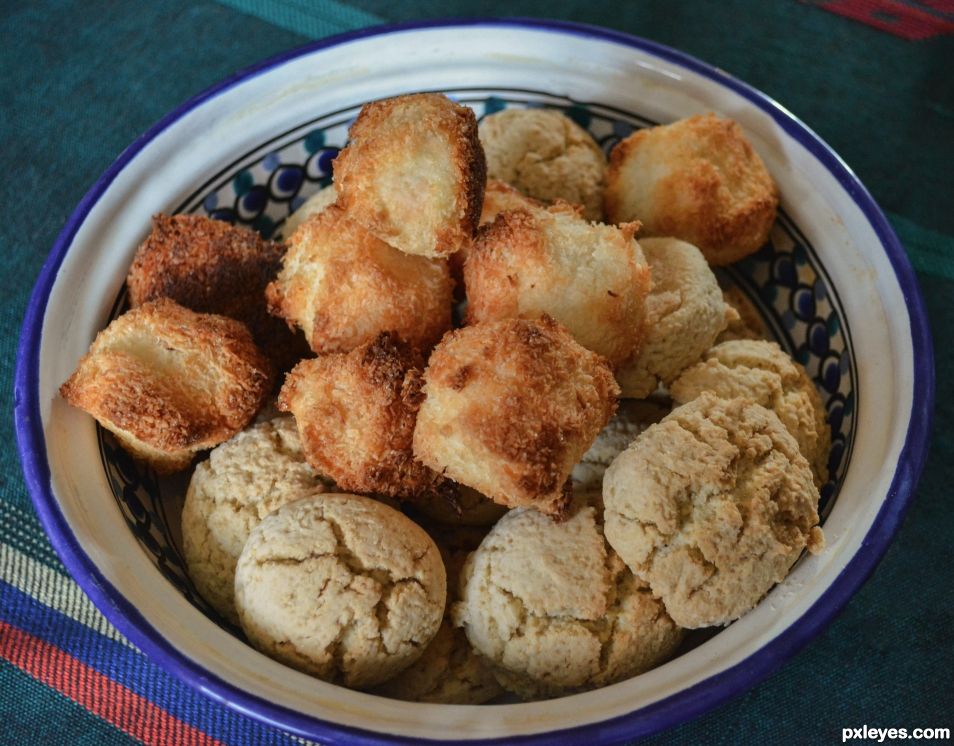 Coconut and arrowroot rochers