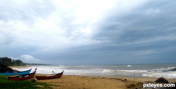 Indian west coast in monsoons