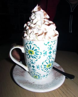 Hot chocolate with a mountain of panna