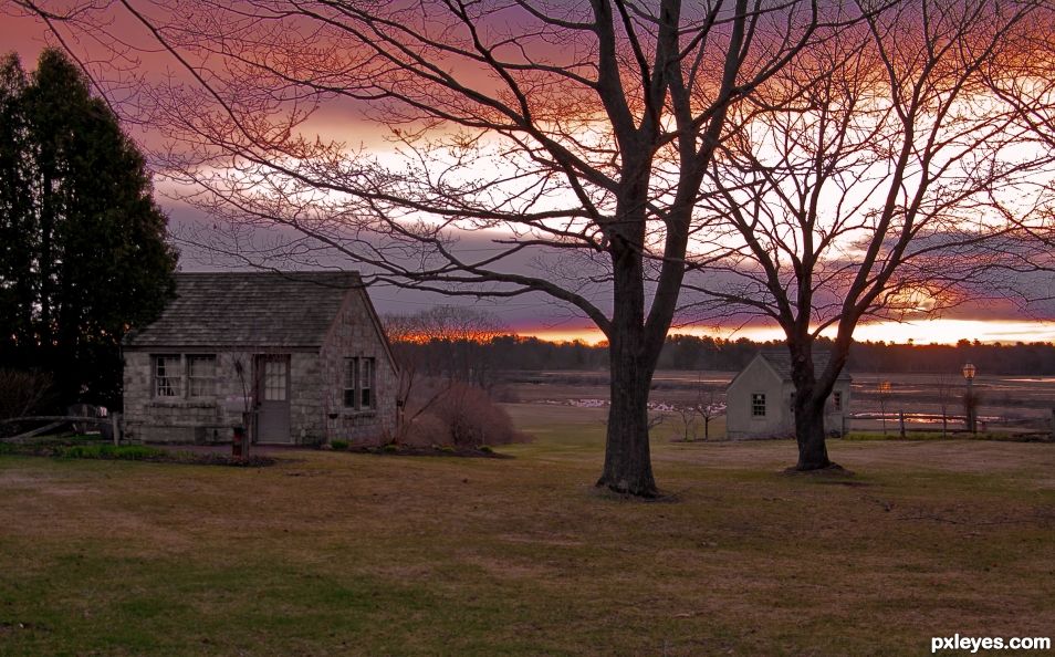 A Small Cottage on the Flats at Dawn