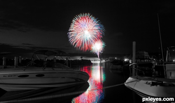 Creation of B&W fireworks: Final Result