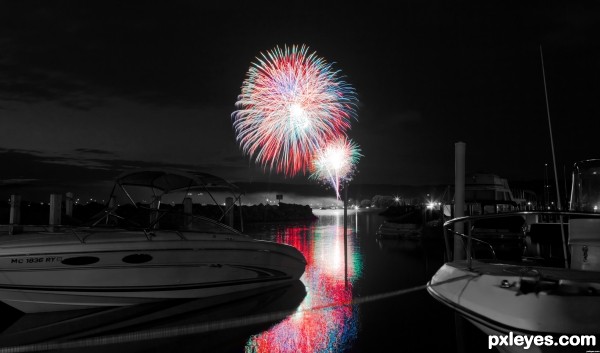 B&W fireworks