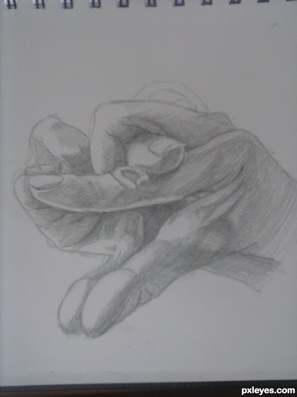 Creation of Hands in the shape of a frog.: Step 4