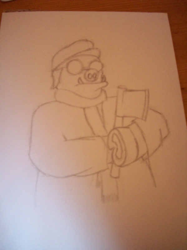 Creation of Mr. Swine, the butcher: Step 3