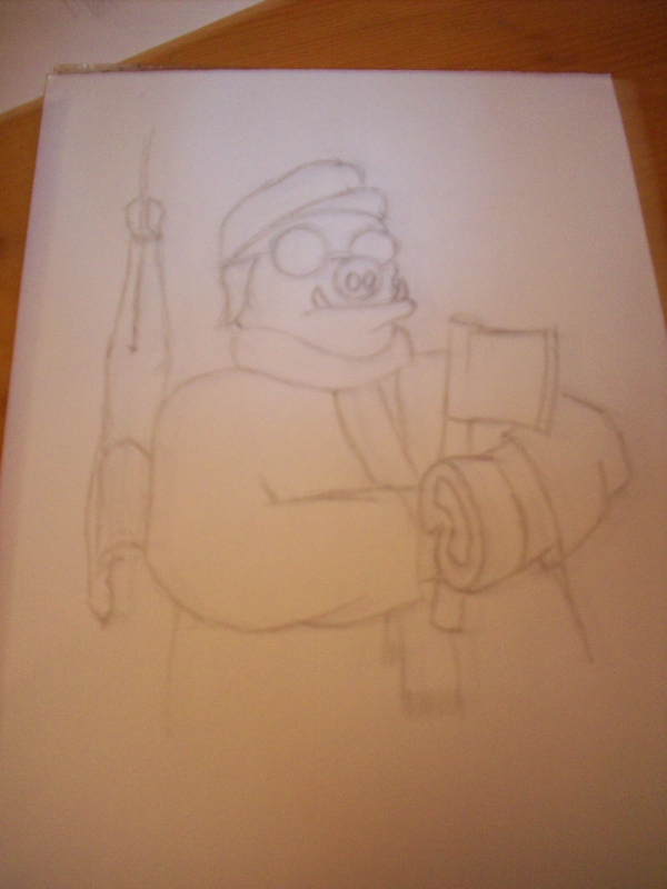 Creation of Mr. Swine, the butcher: Step 4