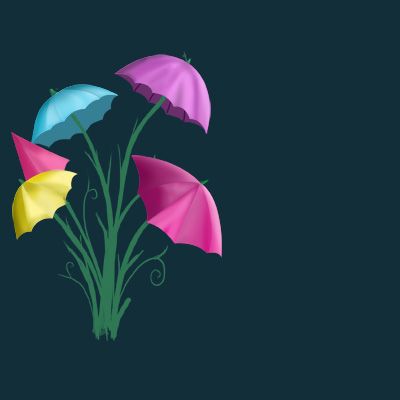 Creation of Umbrella flower: Step 8