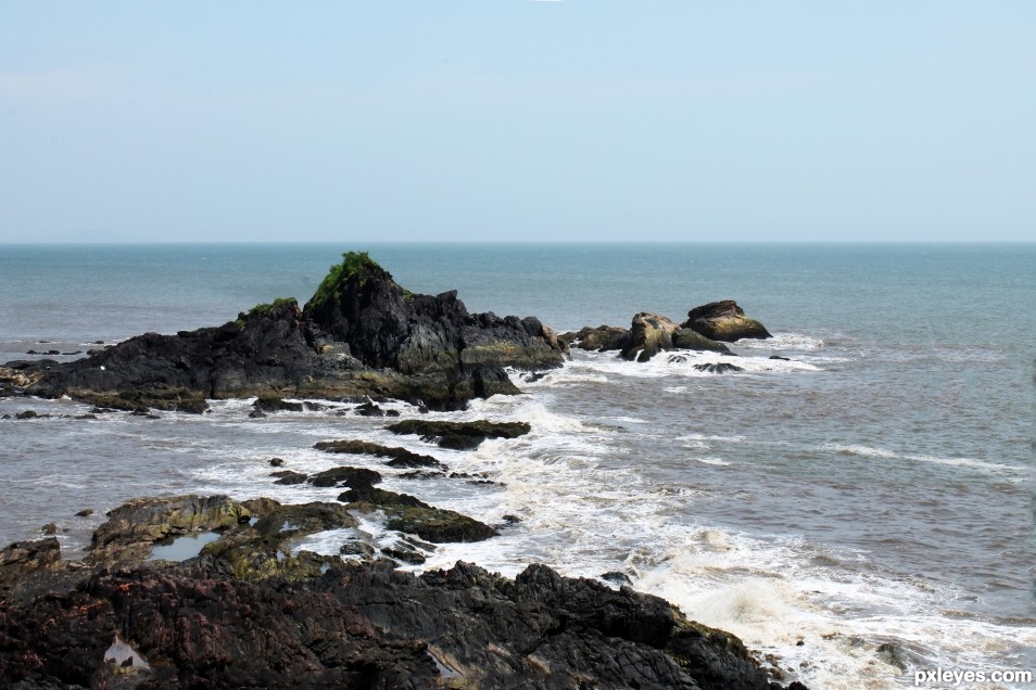 Om Beach Gokarna from top.