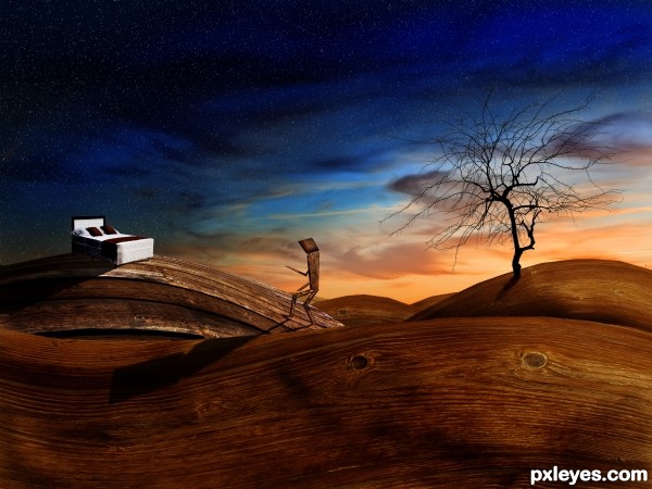 Up the wooden hill photoshop picture