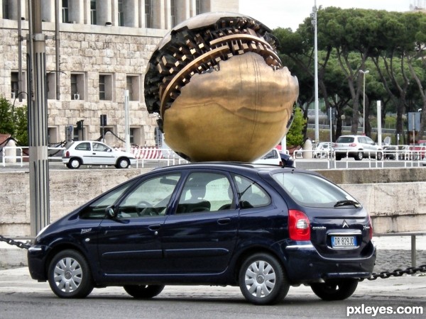 Car and sphere