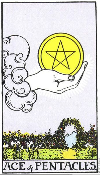 Creation of Ace of pentacles: Step 1