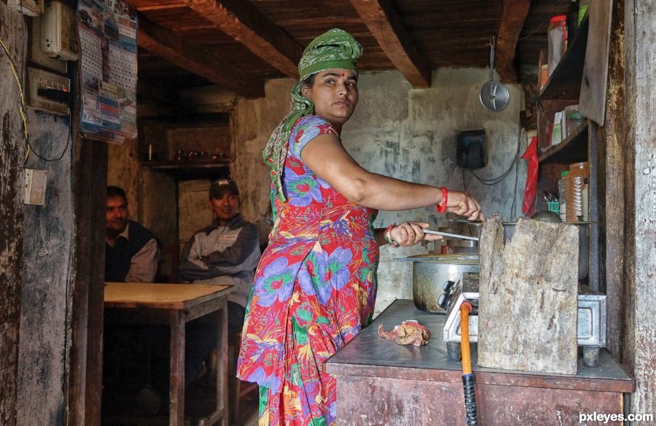 Lakshmi in Kitchen