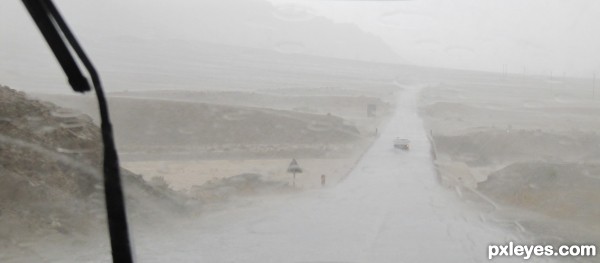 Rain in the Moroccan desert