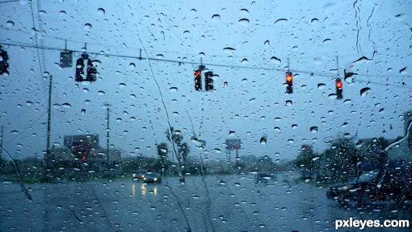 driving through the rain