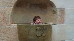 Baby in a stoop