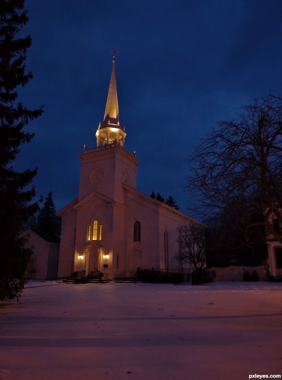 Country Church in the Snow