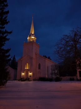 Country Church in the Snow