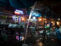 Rainy market night