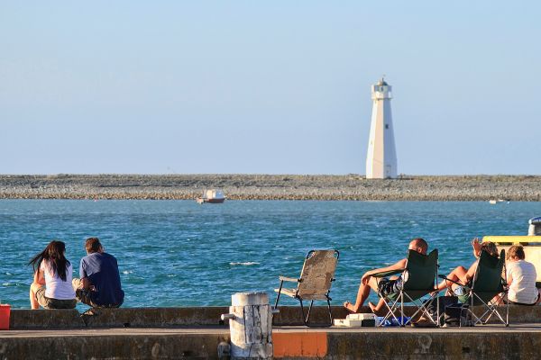 Fishing off the wharf