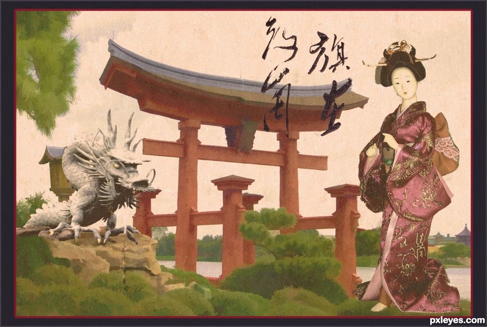 Shrine - Japanese print