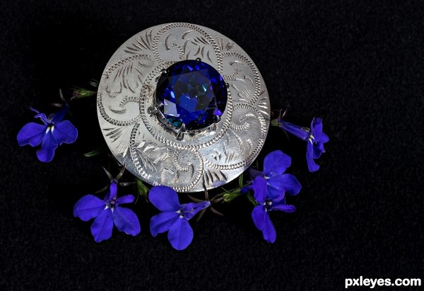 Broach with blue stone