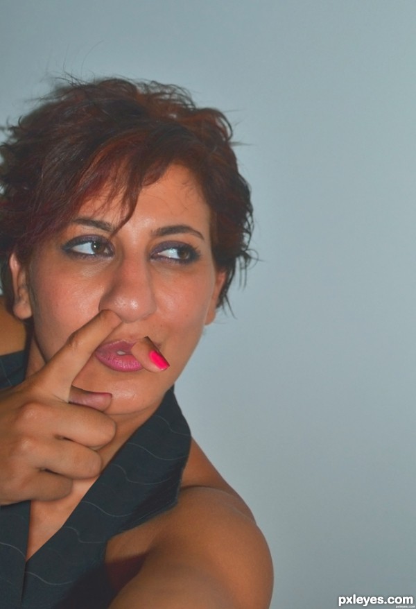 Creation of finger come out from mouth: Step 4