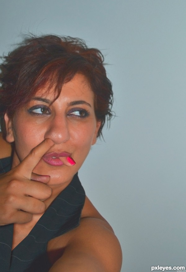 Creation of finger come out from mouth: Step 5
