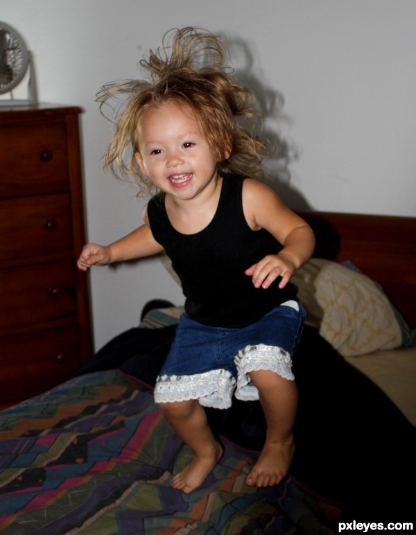 Jumping on the bed!!