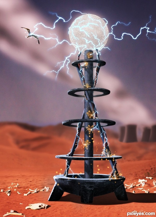 Tesla Coil photoshop picture)