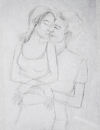 Creation of couple kissing: Step 2