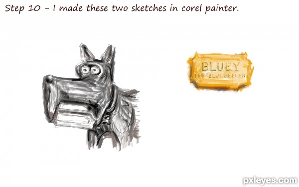 Creation of Bluey - the blue peeler: Step 10