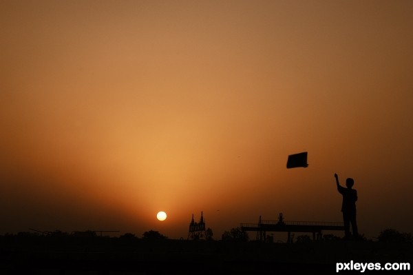 Kite at Sun Set