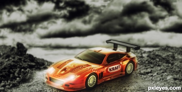 Kraft Dirt Racing Car Posing