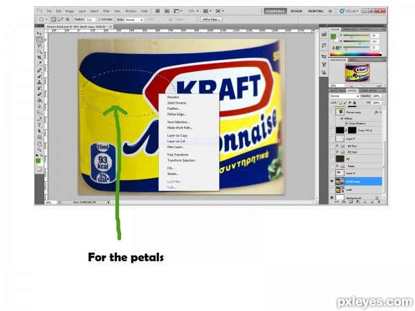 Creation of Flower Kraft: Step 1