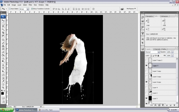 Creation of milk splash: Step 3